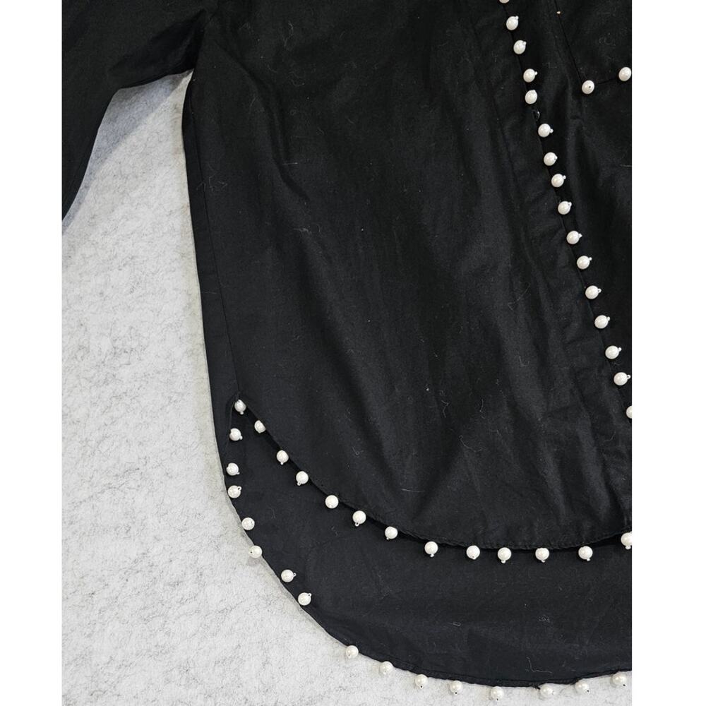 Me Me Me Black Studded Trim Button Down Tunic Shirt Anthropologie, Sz S - Picture 12 of 13